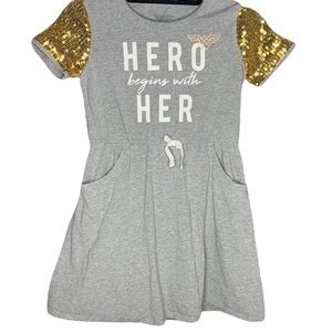 Girls Wonder Woman Dress w/ Sequence